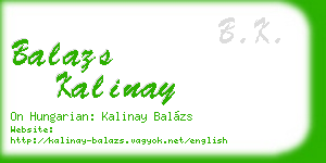 balazs kalinay business card